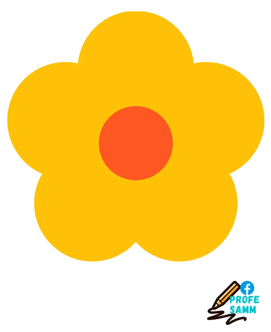 Flor amarilla de pétalos redondos con el centro naranja
