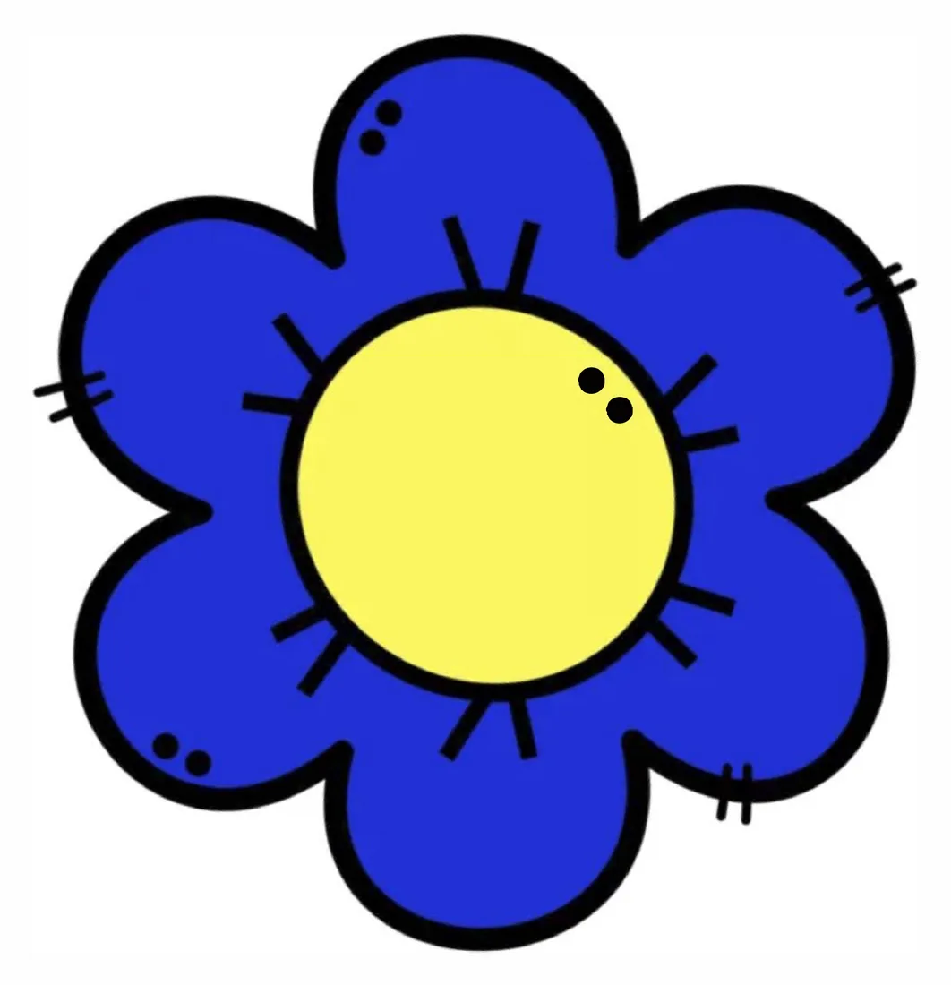 Flor de primavera azul de cinco pétalos para recortar