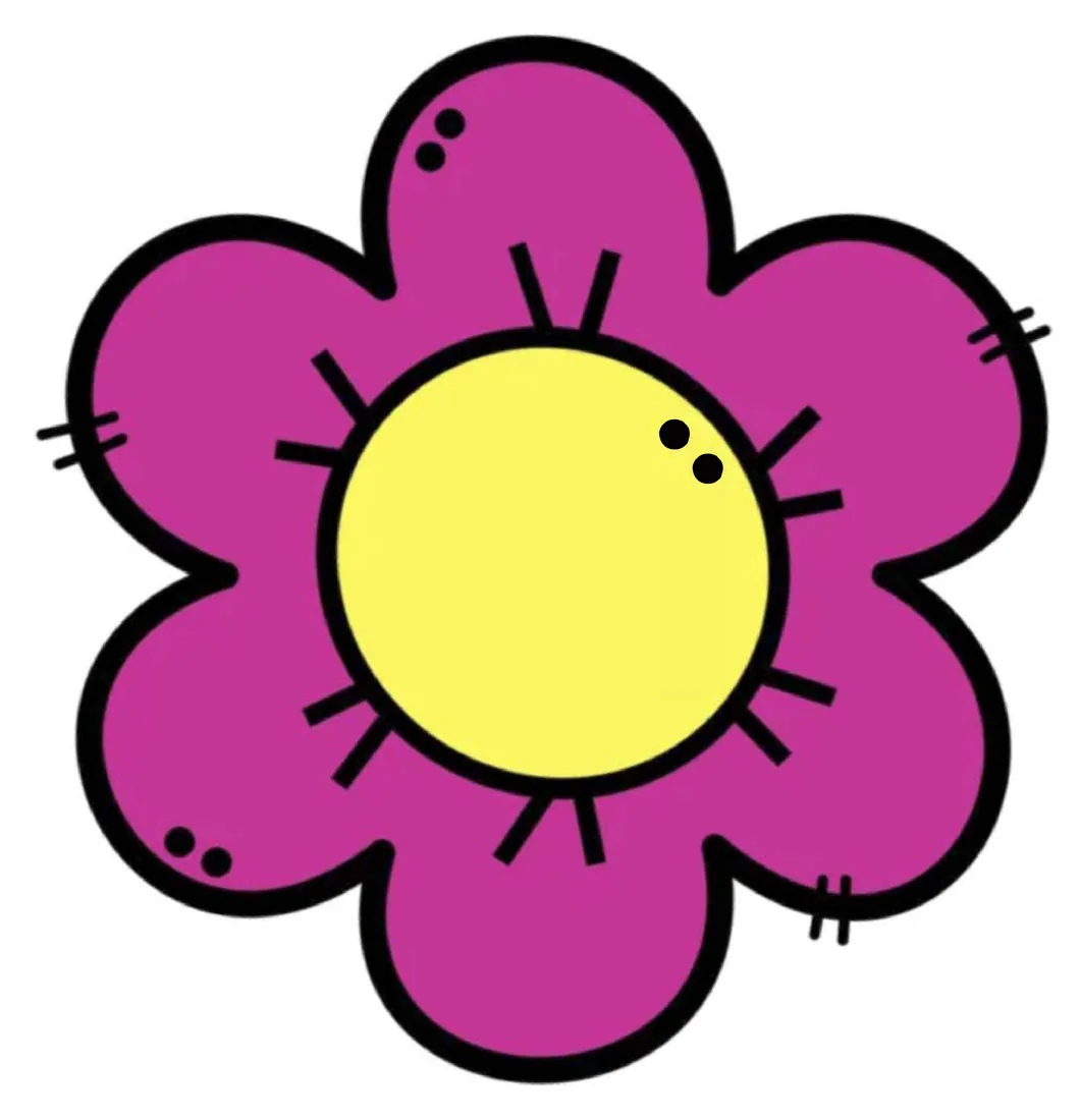 Flor de primavera fucsia de cinco pétalos para recortar