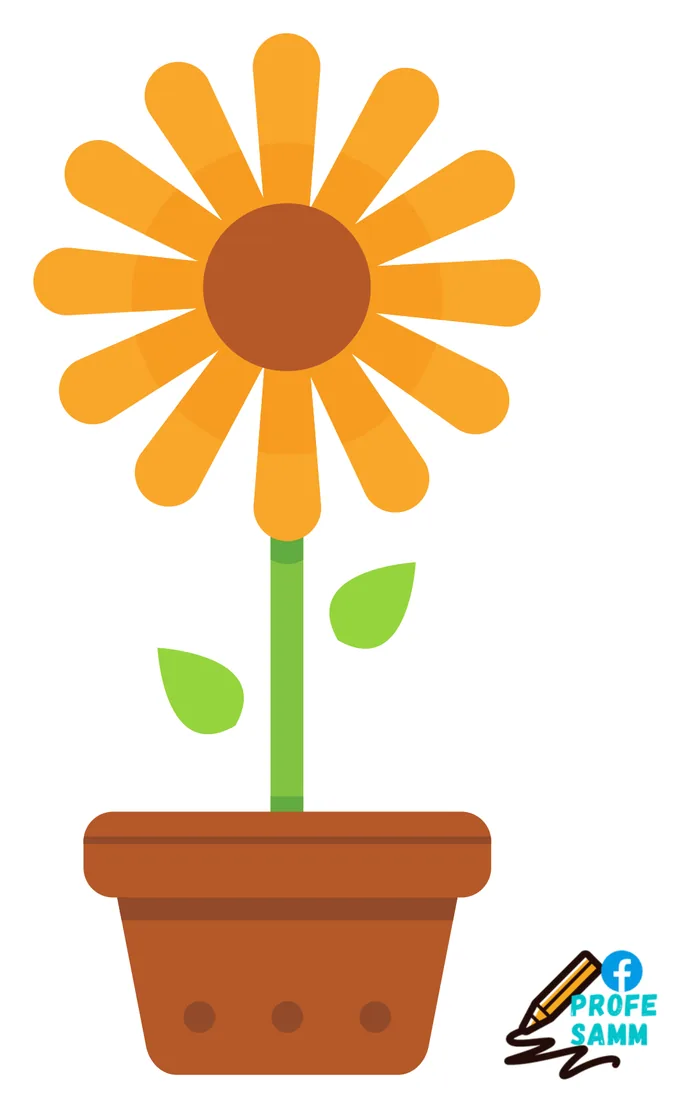 Flor naranja en una maceta de barro para recortar