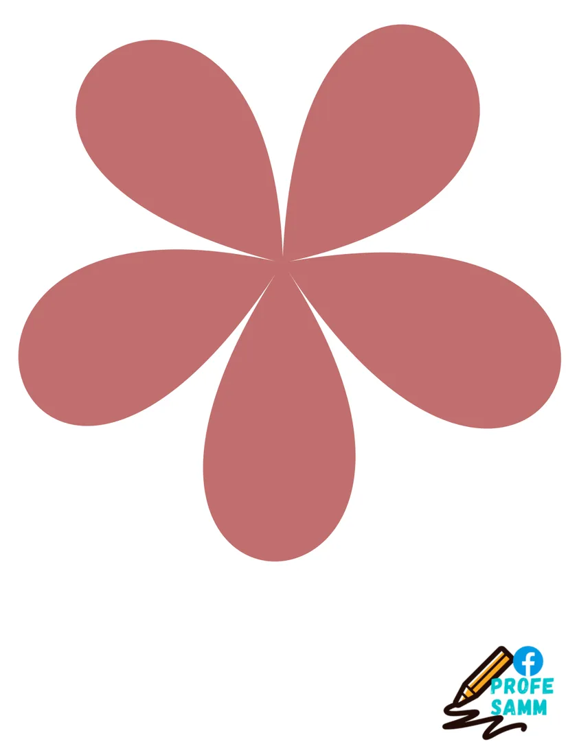 Silueta de flor rosa palo sin centro para recortar