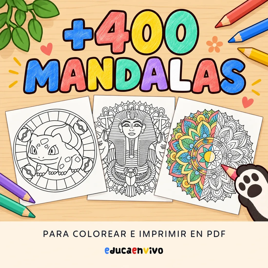 Portada de la recopilación de mandalas para colorear