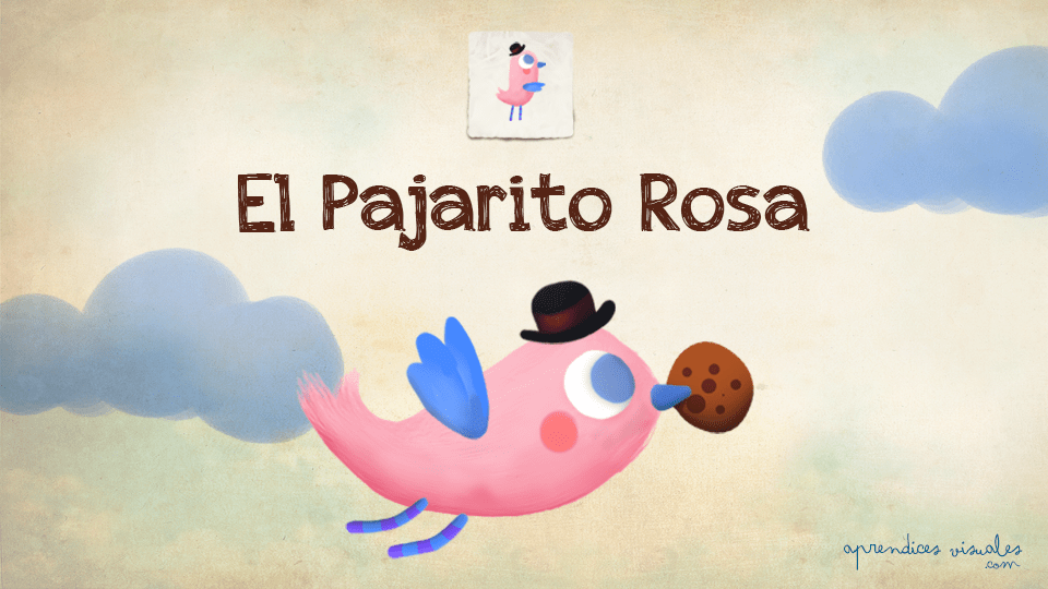La historia de un adorable Pajarito Rosa contada con pictogramas
