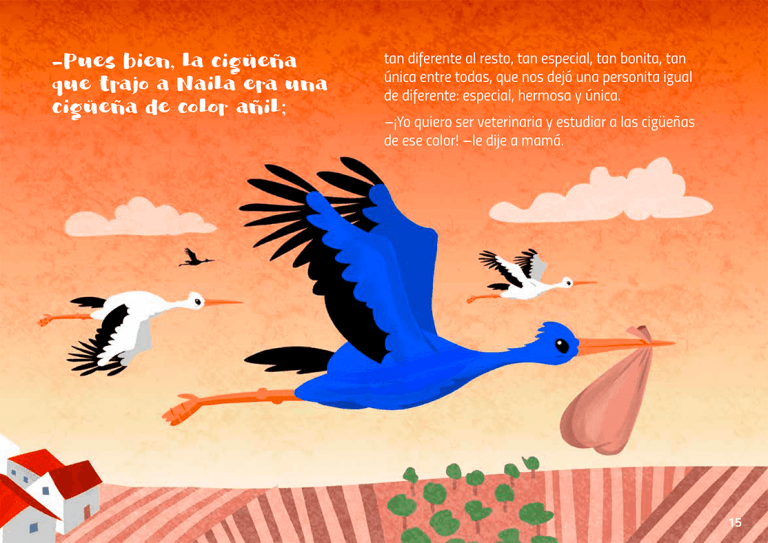 cuento sobra la diversidad corto La Cigüeña Añil