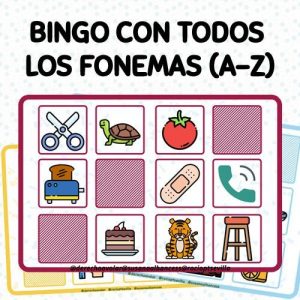 Bingo de fonemas | con TODOS los fonemas (A-Z)