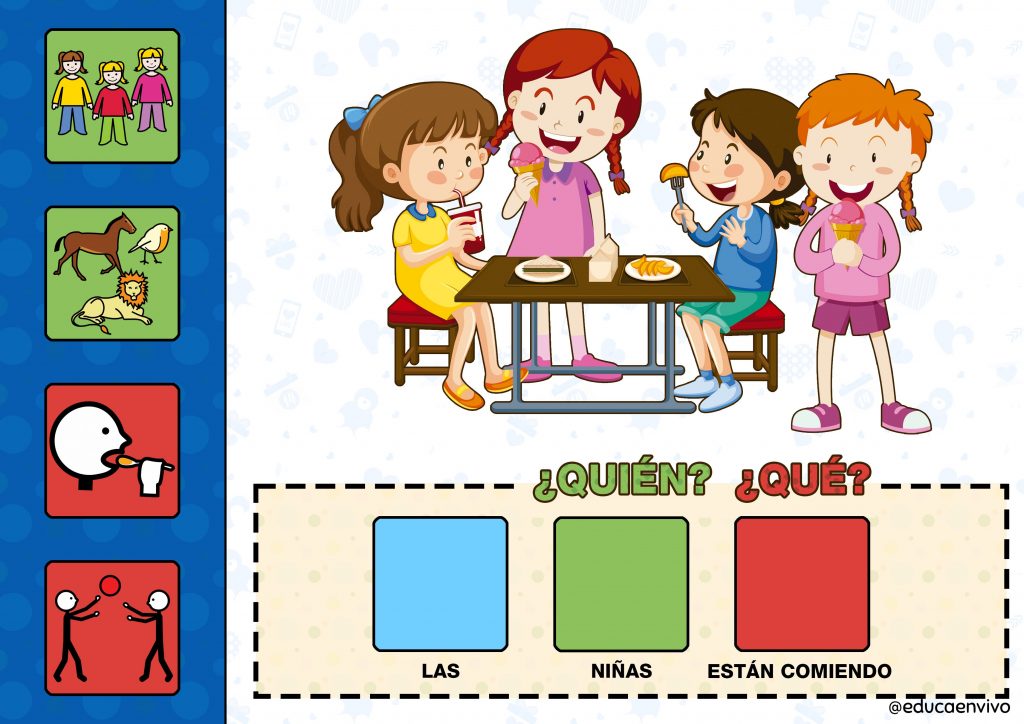 juego para trabajar preguntas Q y morfosintaxis