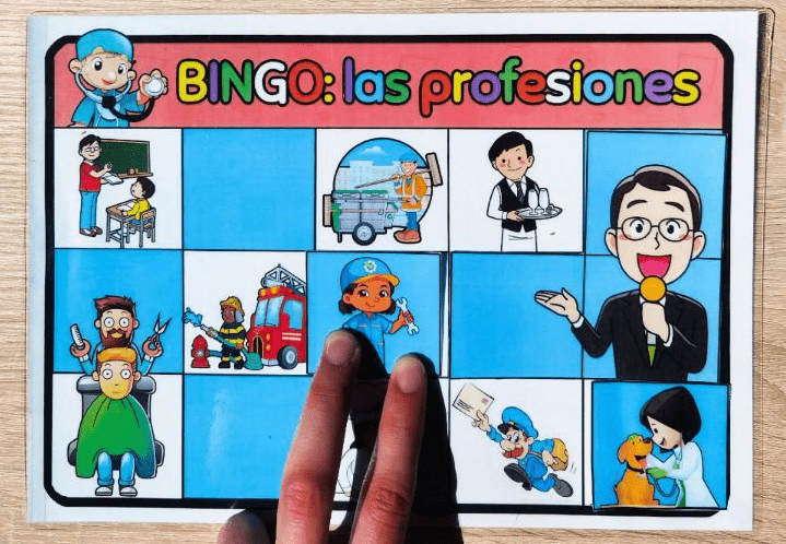 bingo de las profesiones para aprender los oficios