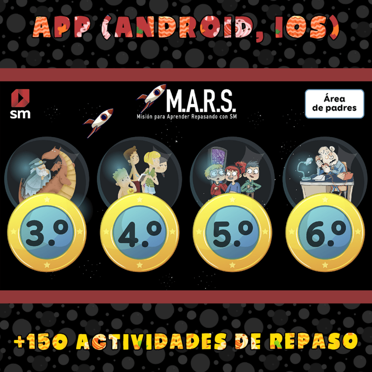 Captura de pantalla de la app gamificada para Primaria M.A.R.S.