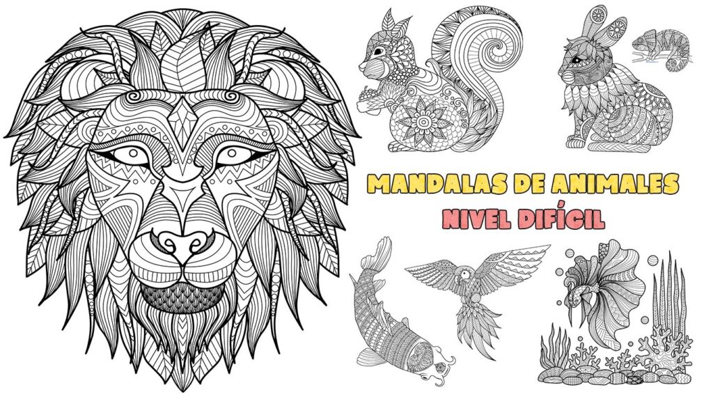 mandalas infantiles de animales para colorear los niños para niños de preescolar o Infantil y Primaria