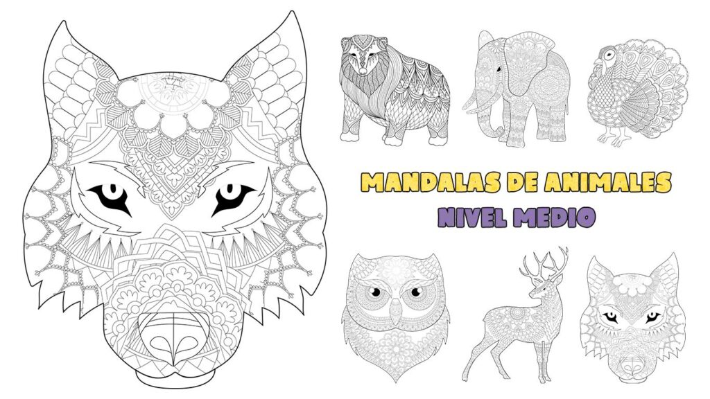 Bonitos mandalas para imprimir y colorear de animales para niños de preescolar o Infantil y Primaria