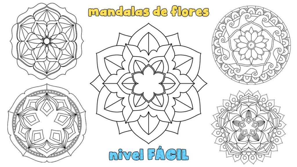 Bonitos mandalas para imprimir y colorear de flores