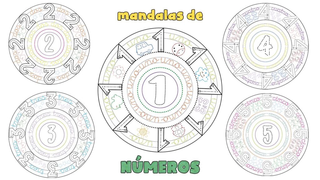 Bonitos mandalas para imprimir y colorear de números