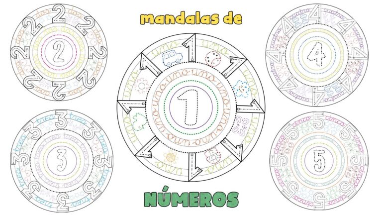 Bonitos mandalas para imprimir y colorear de números