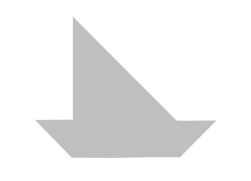 Plantilla de un barco en un pack gratuito de figuras tangram para imprimir
