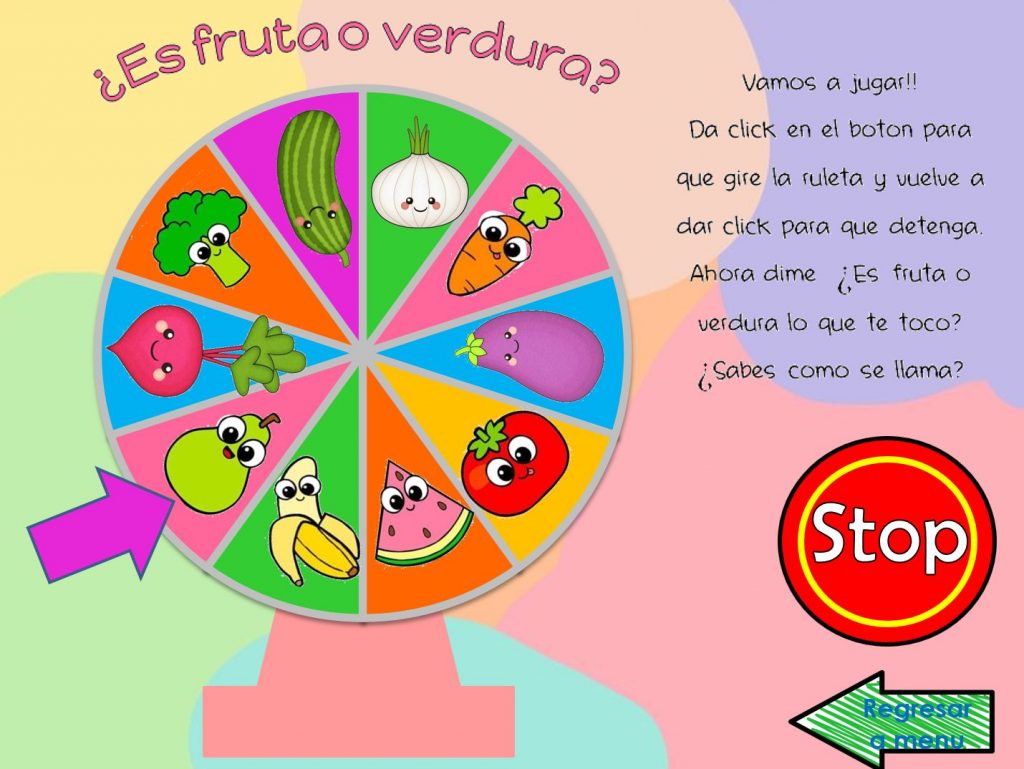 ruleta interactiva de los alimentos