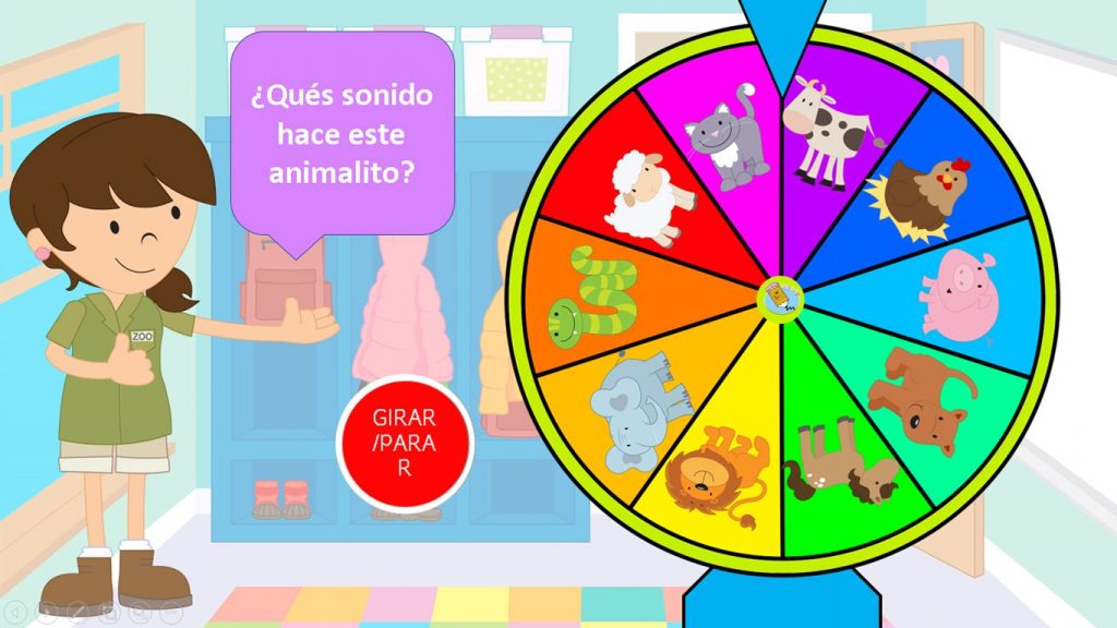 ruleta interactiva de animales en powerpoint