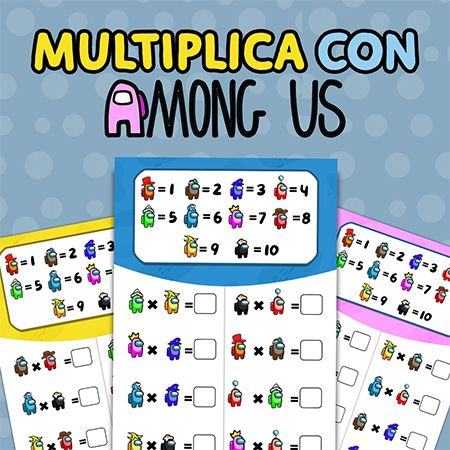 juego para aprender las tablas de multiplicar con Among Us