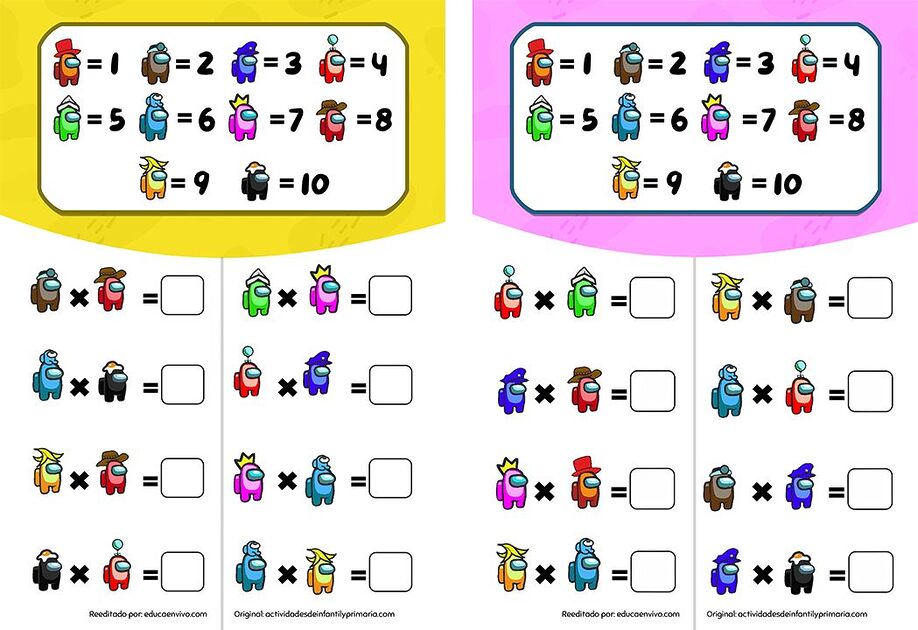 Aprende las TABLAS DE MULTIPLICAR con Among Us Educaenvivo