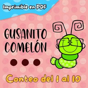 juego de conteo del 1 al 10 con el gusanito comelón