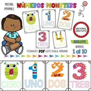 números monstruosos para trabajar los números del 1 al 10