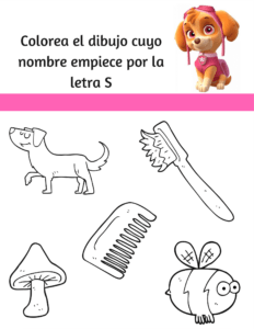 Cuaderno de lectoescritura con la patrulla canina