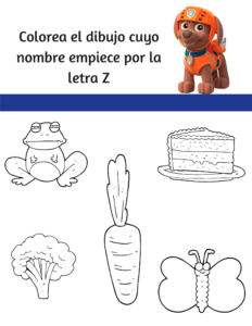 Cuaderno de lectoescritura con la patrulla canina