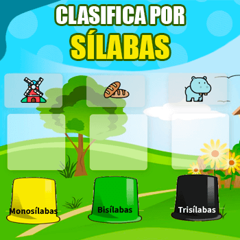 juego de clasificación de palabras por sílabas