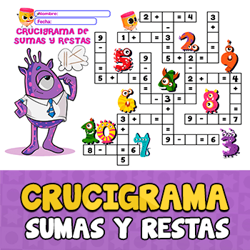 crucigrama sumas y restas