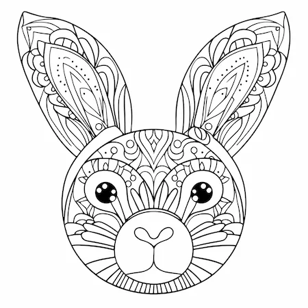 Mandala de conejo fácil de pintar