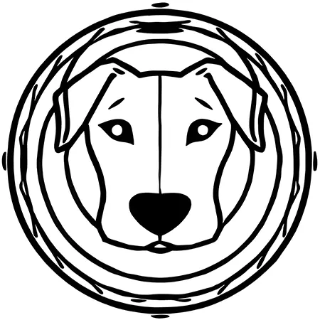 Mandala de perro de raza Labrador, para colorear y disfrutar de la relajación