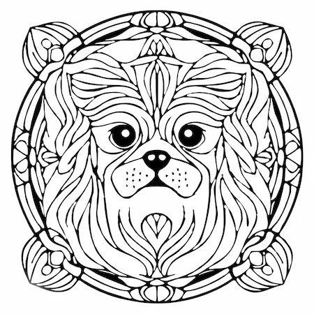 Mandala de perro Terrier para pintar