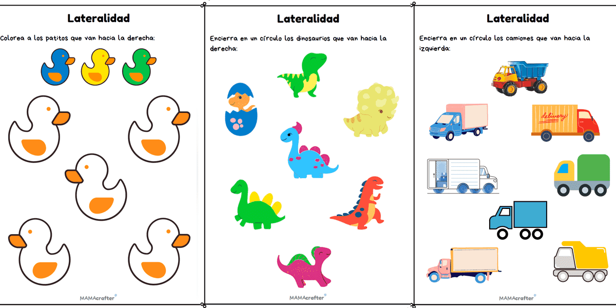 actividades de lateralidad para imprimir pensadas para niños de preescolar