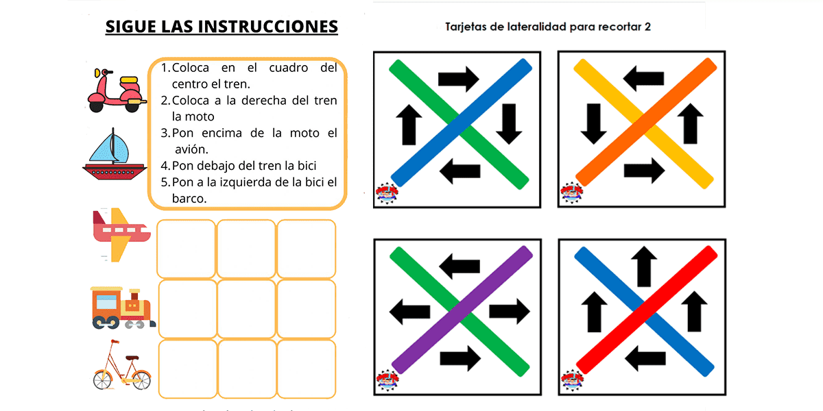 Actividades de lateralidad para imprimir pensadas para niños de Educación Primaria.