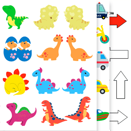 actividades de lateralidad para imprimir pensadas para niñas de Educación Infantil y preescolar y primeros cursos de Educación Primaria. Imprimibles en PDF.