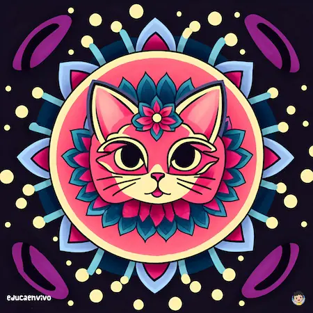 Mandala de gato ya pintado