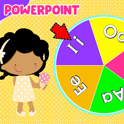 ruleta de las vocales interactiva para aprender las letras y trabajar la conciencia fonológica de forma divertida