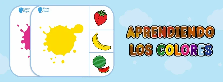 Ejemplo de tarjetas para aprender los colores jugando con pictogramas.