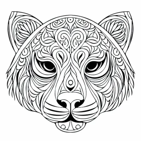 Mandala de tigre para colorear