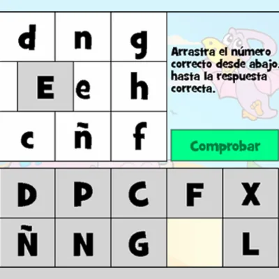 juego de unir letras máyusculas y minúsculas para niños