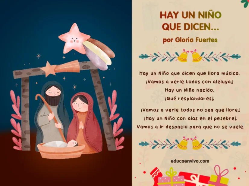 Poema corto de Navidad - Hay un niño que dicen, de la autora Gloria Fuertes